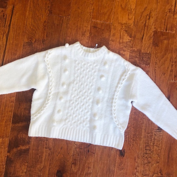 Bershka Pom Cream Knitted Sweater - Picture 8 of 10